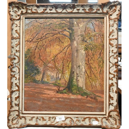 761 - Donald Floyd (1892-1965) - Autumn trees, oil on board, signed and dated 1941, 44 x 37 cn