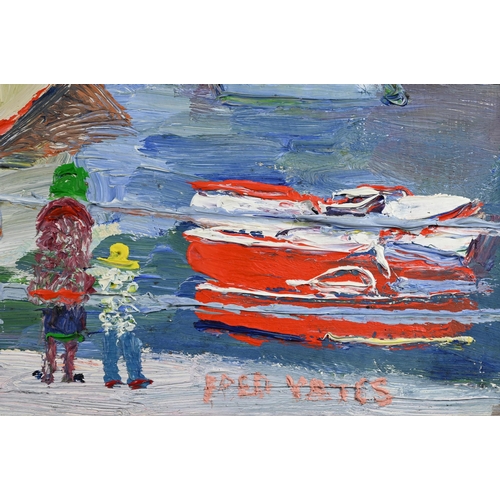 765 - Fred Yates (1922-2008) - St Denys, Falmouth Harbour, oil on board, signed lower right, 30 x 34 cm, i... 