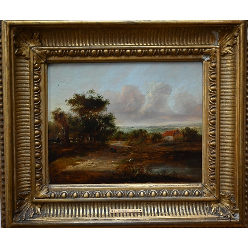 798 - C Morris - A pair of 19th century pastoral views, oil on panel, 19 x 24 cm (2)