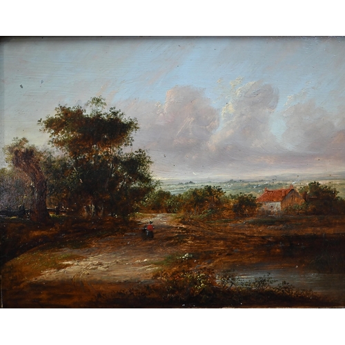 798 - C Morris - A pair of 19th century pastoral views, oil on panel, 19 x 24 cm (2)