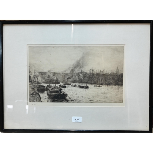 820 - After W L Wyllie (1851-1931) - 'Newcastle-on-Tyne', artist proof etching, pencil signed to lower mar... 