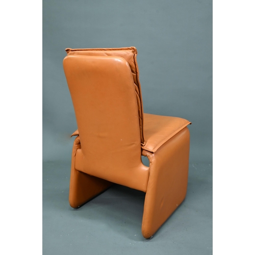 905 - In the manner of Mario Bellini, a set of six Italian tan leather dining chairs in a similar  style t... 