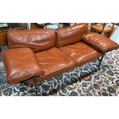 908 - B&B Italia, a brown leather 'Diesis' sofa designed by A Citterio, circa 2000