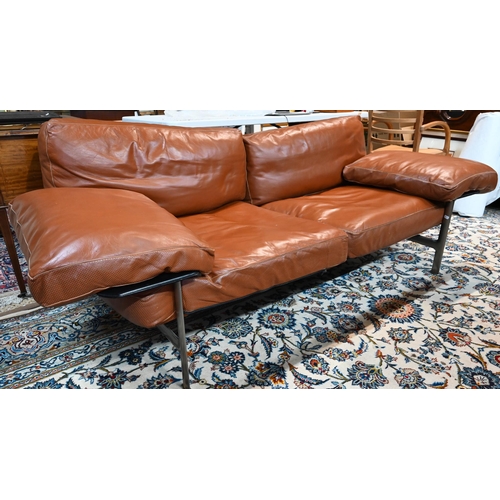 908 - B&B Italia, a brown leather 'Diesis' sofa designed by A Citterio, circa 2000