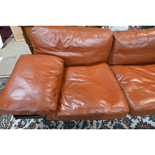 908 - B&B Italia, a brown leather 'Diesis' sofa designed by A Citterio, circa 2000