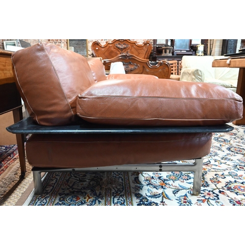 908 - B&B Italia, a brown leather 'Diesis' sofa designed by A Citterio, circa 2000