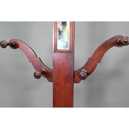 912 - Victorian mahogany mirror panelled hall stand, with glove box