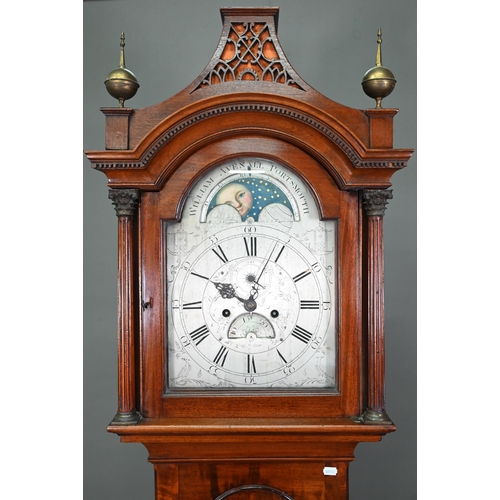 913 - William Avenall, Portsmouth, a George III mahogany 8-day long case clock, the five pillar movement w... 