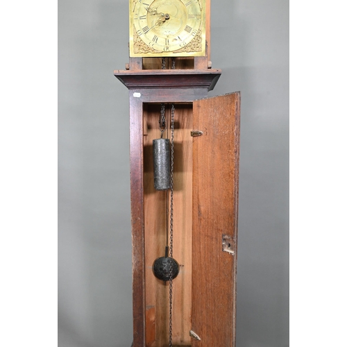 959 - Benjamin James, Shaston, an 18th century oak longcase clock, the 30 hour movement with engraved bras... 