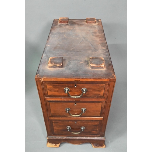 997 - Maple & Co. Ltd. a Victorian mahogany twin pedestal desk, the battered leather top over nine dra... 