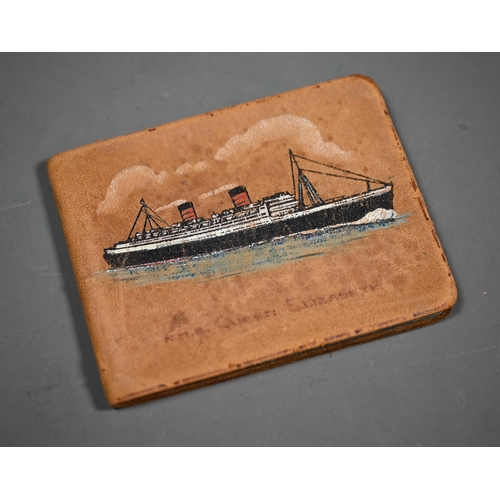 1119 - Autographs, a small late 1940s/early 1950s autograph album, the cover printed with RMS Queen Elizabe... 