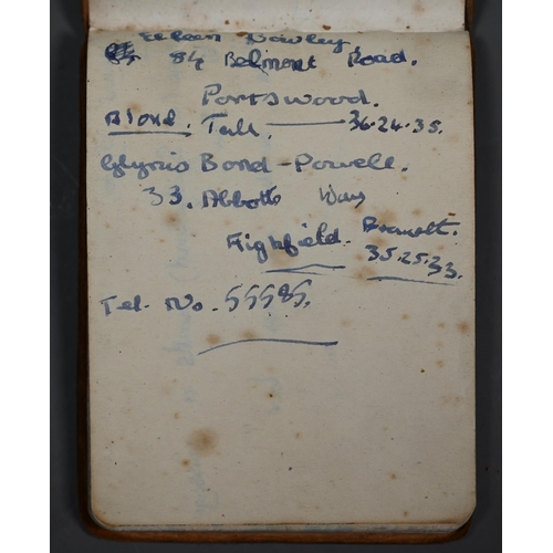 1119 - Autographs, a small late 1940s/early 1950s autograph album, the cover printed with RMS Queen Elizabe... 