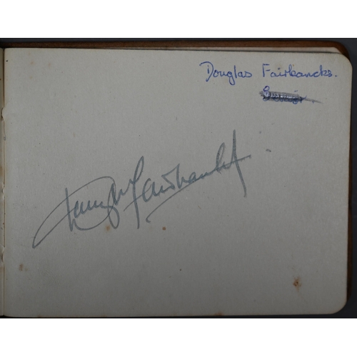 1119 - Autographs, a small late 1940s/early 1950s autograph album, the cover printed with RMS Queen Elizabe... 