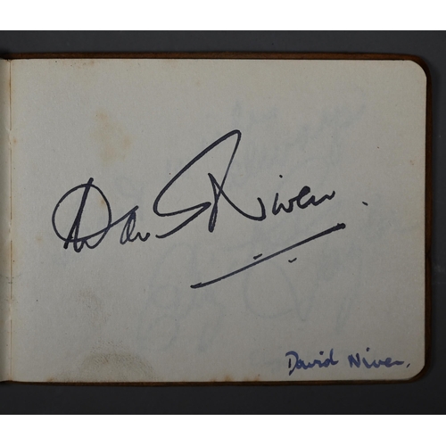 1119 - Autographs, a small late 1940s/early 1950s autograph album, the cover printed with RMS Queen Elizabe... 