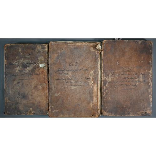 1120 - Military history: three early 19th century handwritten manuscript volumes, The Journals of Charles A... 