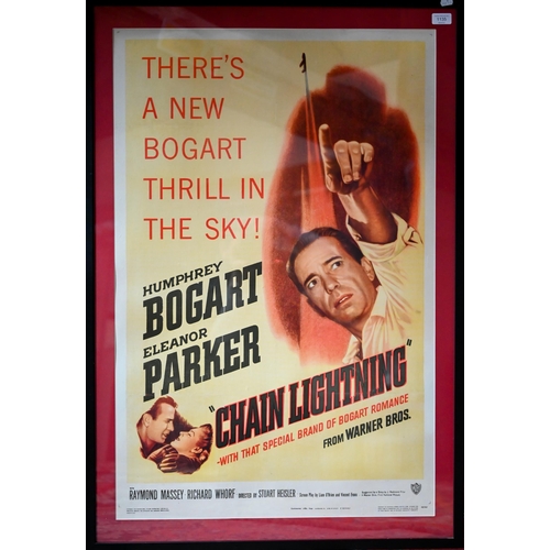 1135 - A vintage large film poster 'Chain Lightning' with Humphrey Bogart and Eleanor Parker, Warner Brothe... 