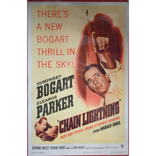 1135 - A vintage large film poster 'Chain Lightning' with Humphrey Bogart and Eleanor Parker, Warner Brothe... 