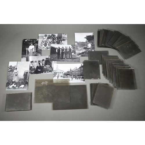 1137 - A collection of forty-six late Victorian glass quarter-plate negatives, Scottish family and town vie... 