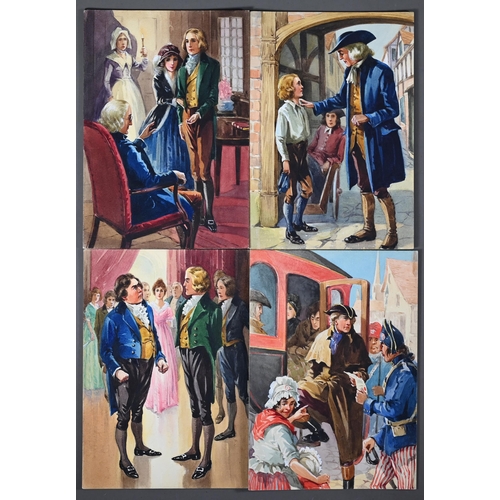 1149 - Eight gouaches on card illustrating for 'John Halifax, Gentleman' by Dinah Mulock, featured in Look ... 