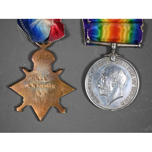 1163 - A pair of WWI casualty service medals to Sub Lt C T Paynter RN (2)Note - Charles Theodore Paynter, K... 