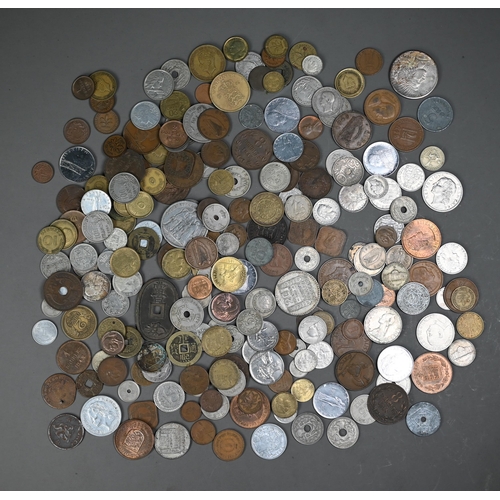 1165 - A collection of 19th century copper coins and tokens, including British, Empire and foreign includin... 