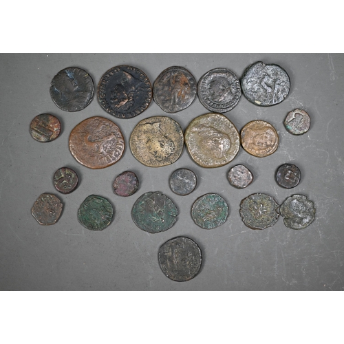 1168 - A collection of twenty three Roman and other ancient coins - not identified