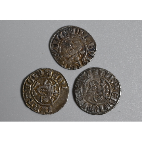 1177 - Hammered coins - three 'long-cross' pennies - probably Edward I F-VF (3)