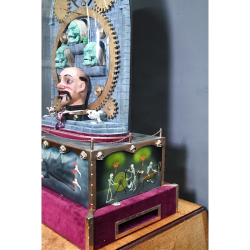 1254 - A macabre 19th century style musical automaton, 'Prison', the skulls debate, then instruct the execu... 