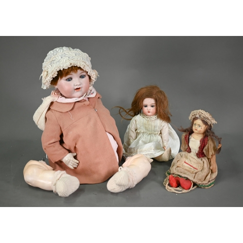 1269 - An Armand Marseille 990 A10M bisque-headed girl-doll with closing blue eyes and red wig, open mouth ... 