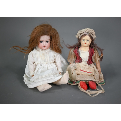 1269 - An Armand Marseille 990 A10M bisque-headed girl-doll with closing blue eyes and red wig, open mouth ... 