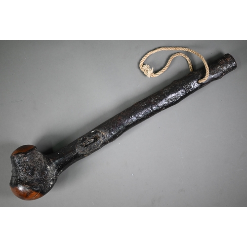 1282 - An Irish fumed-wood shillelagh, 48 cm