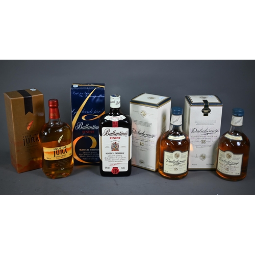 1320 - Two 70 cl bottles of Dalwhinnie fifteen year old single highland malt scotch whisky to/w a single 70... 