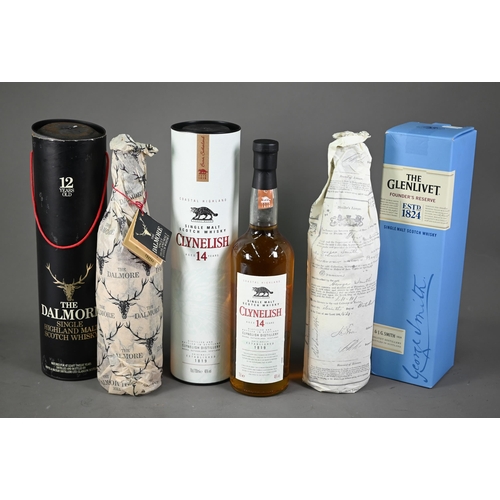 1322 - The Dalmore single highland malt scotch whisky, 12 year old 75 cl bottle in presentation tube to/w C... 