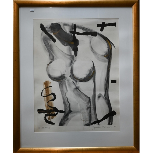 869 - Sasha Prakhova - A series of six abstract screenprints of female human forms, all pencil signed, tit... 