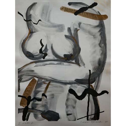 869 - Sasha Prakhova - A series of six abstract screenprints of female human forms, all pencil signed, tit... 