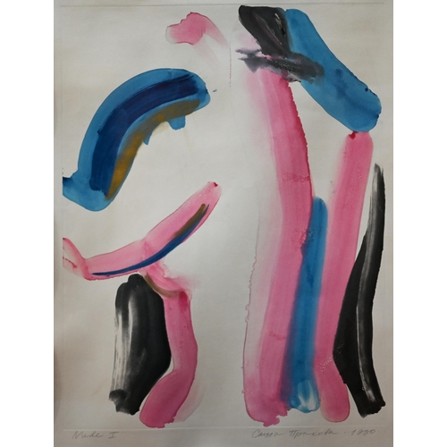 875 - Sasha Prakhova - a trio of colourful abstract screenprint studies, pencil signed, titled and dated '... 