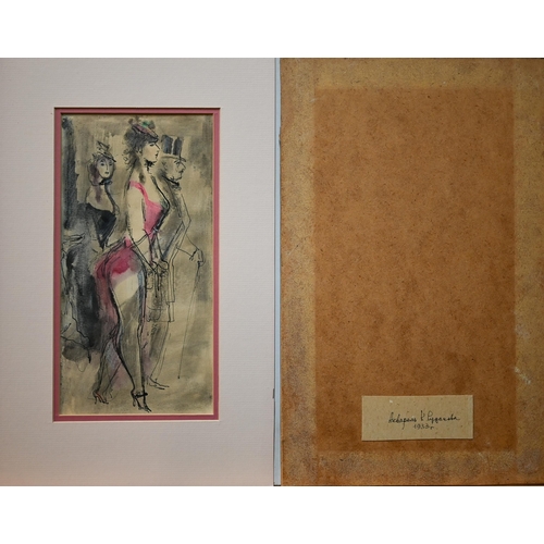 882 - A trio of Russian figurative studies, watercolour, 1933, 27 x 16 cm (one torn) (3)