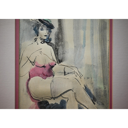 882 - A trio of Russian figurative studies, watercolour, 1933, 27 x 16 cm (one torn) (3)