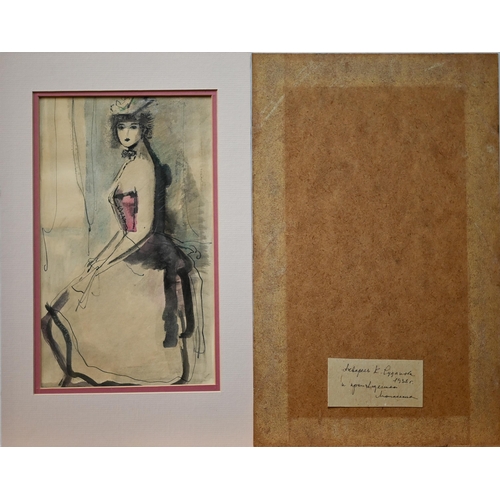 882 - A trio of Russian figurative studies, watercolour, 1933, 27 x 16 cm (one torn) (3)