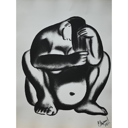 888 - Ten monochrome prints of stylised figures, circa 1987, 39 x 30 cm (10)