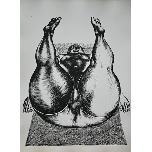 888 - Ten monochrome prints of stylised figures, circa 1987, 39 x 30 cm (10)