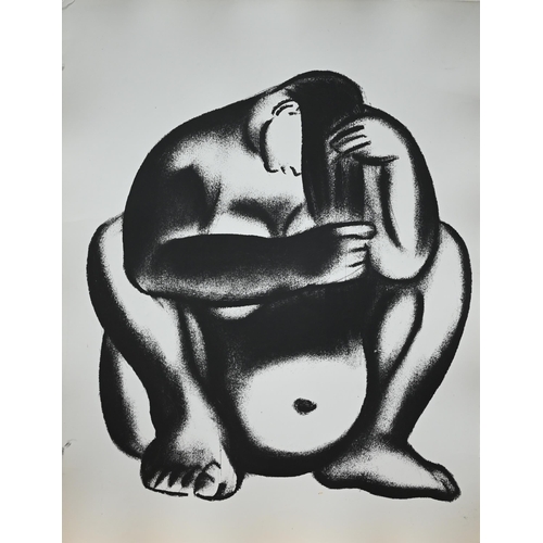 888 - Ten monochrome prints of stylised figures, circa 1987, 39 x 30 cm (10)