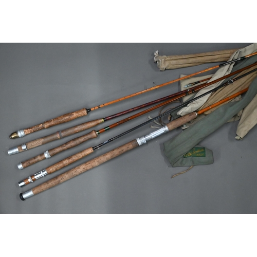 1280 - A vintage Hardy Brothers 10' split-cane fly rod with Patent Steel Centre, no.B11830 with spare head-... 