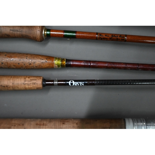 1280 - A vintage Hardy Brothers 10' split-cane fly rod with Patent Steel Centre, no.B11830 with spare head-... 