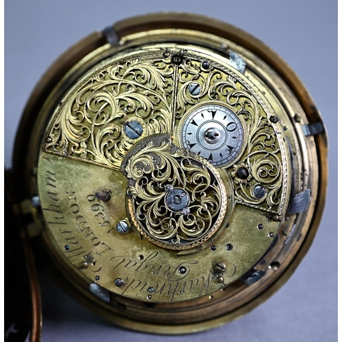 251 - Francis Perigal, an 18th century gilt metal large pair-cased coach watch for the Ottoman market, the... 