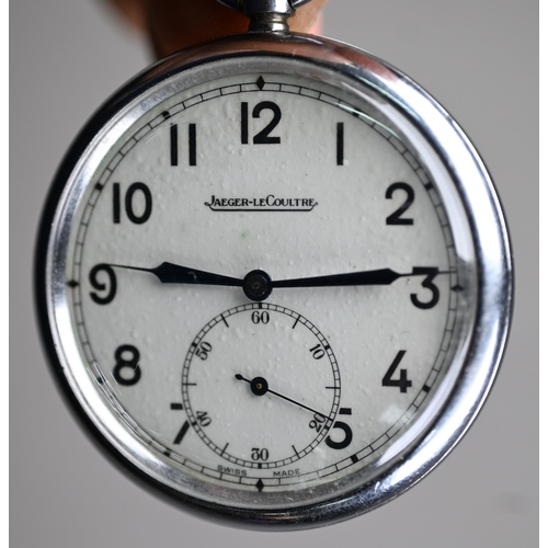260 - Jaeger Le Coultre, a military issue G.S.T.P. 281903 pocket watch,50 mm dia. case the white dial with... 