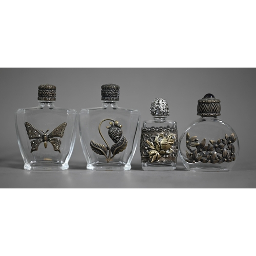 608 - A collection of thirteen Venetian glass scent bottles with dippers to/w another without dipper, thre... 