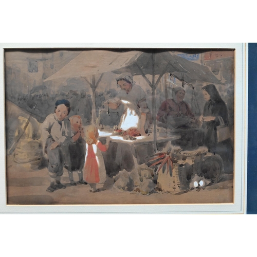 743 - M Birkett Foster (1825-99) attrib - A pair of watercolour sketches of gypsy encampments, 16 x 23.5 c... 