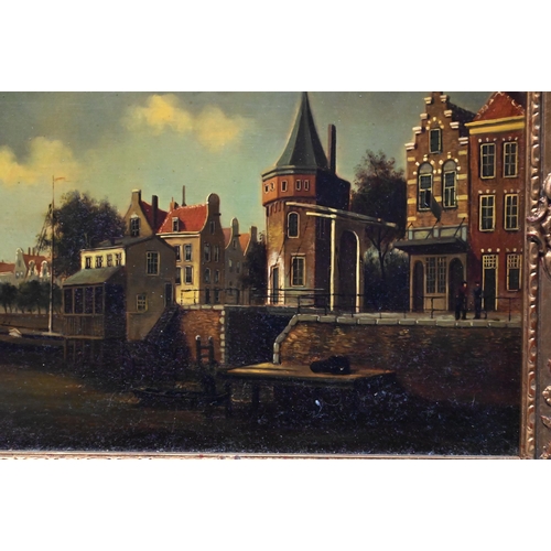 768 - Dutch School - Pair of Amsterdam views, oil on panel, 19 x 24 cm (2)