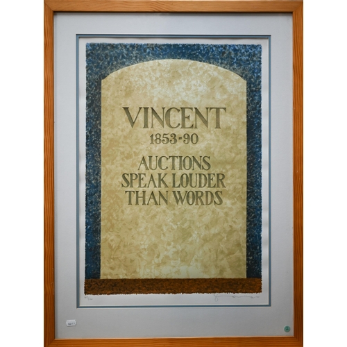 850A - Tom Phillips CBE RA (1937-2022) - 'Vincent: Auctions Speak Louder Than Words', lithograph, no. 42 fr... 